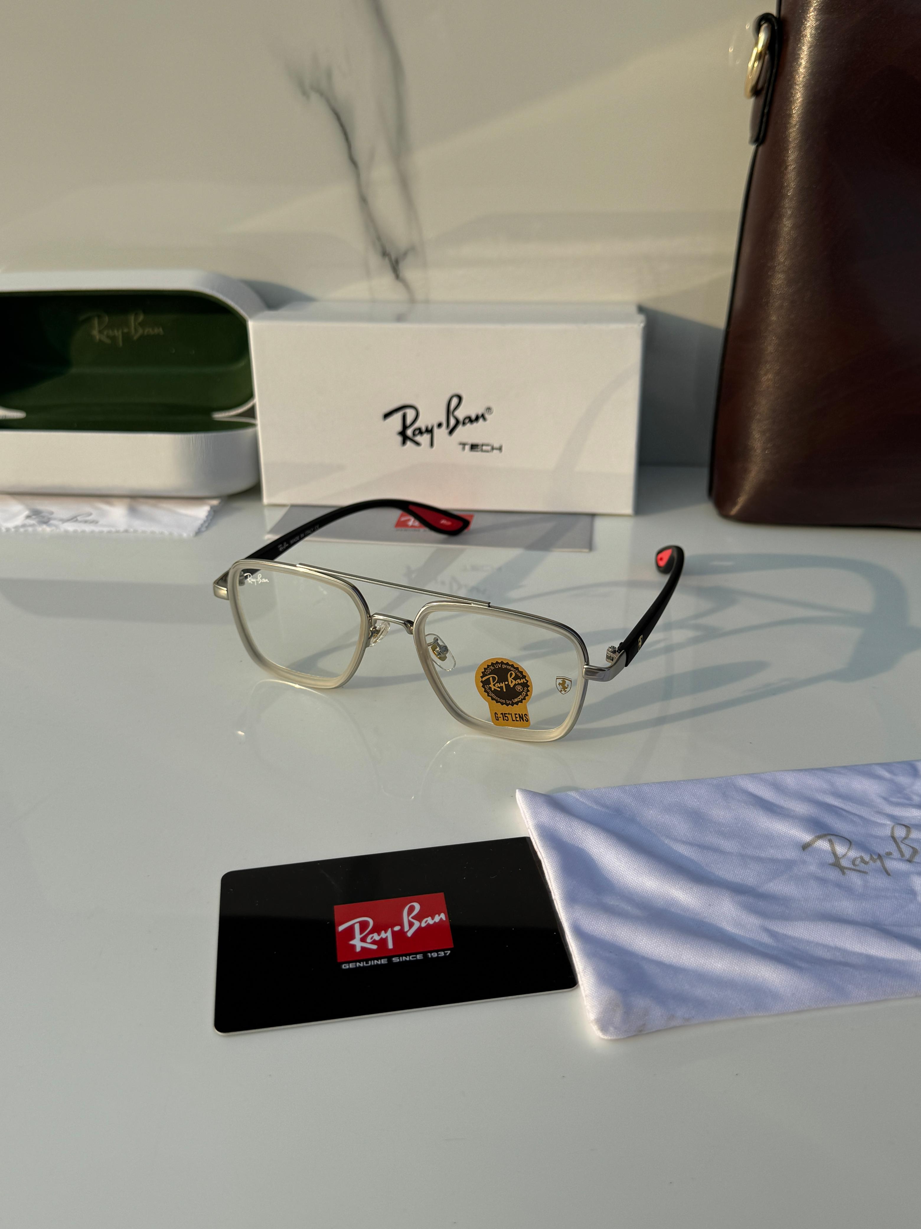 rayban 06 silver white plano