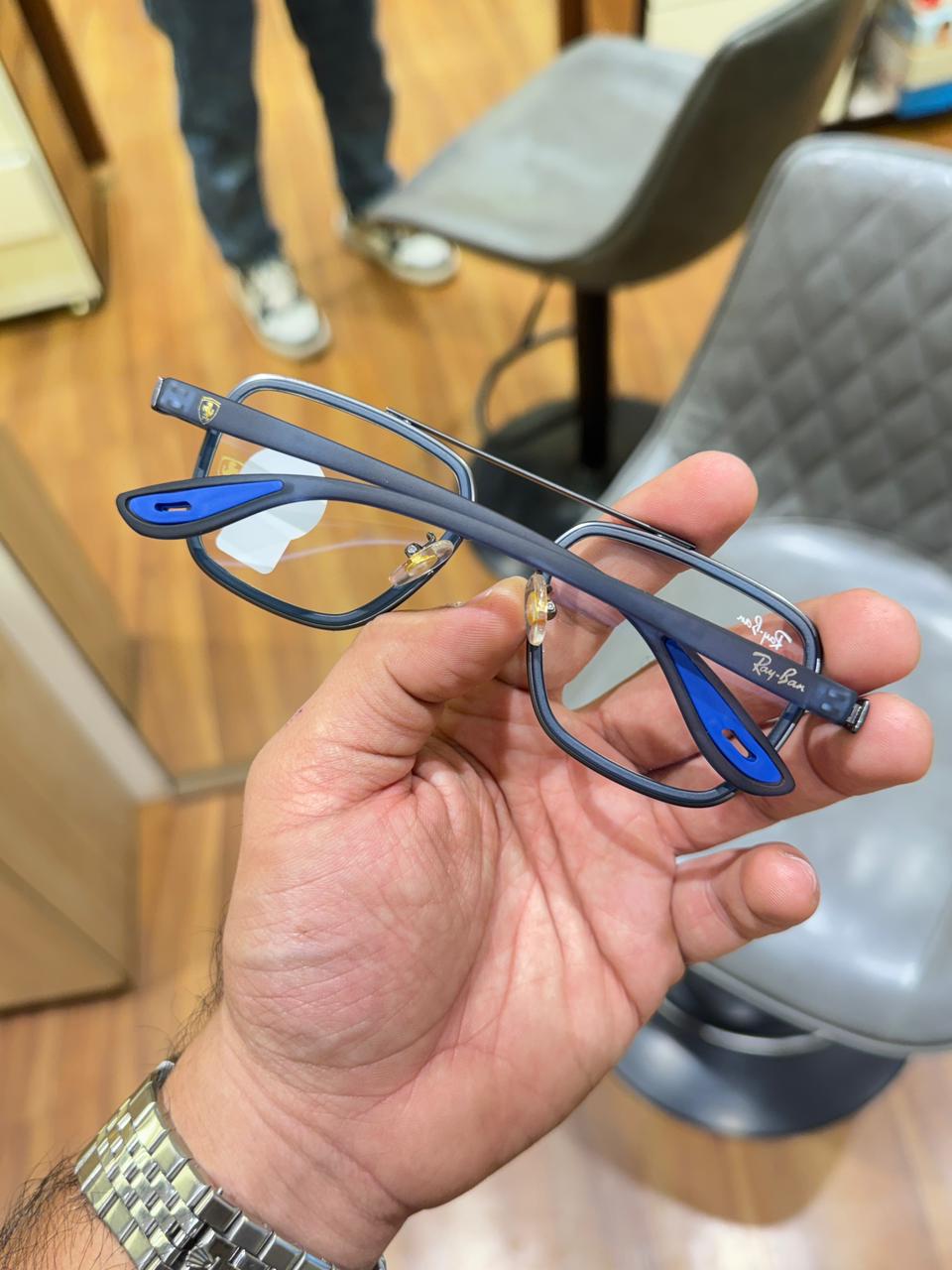rayban 06 silver blue plano