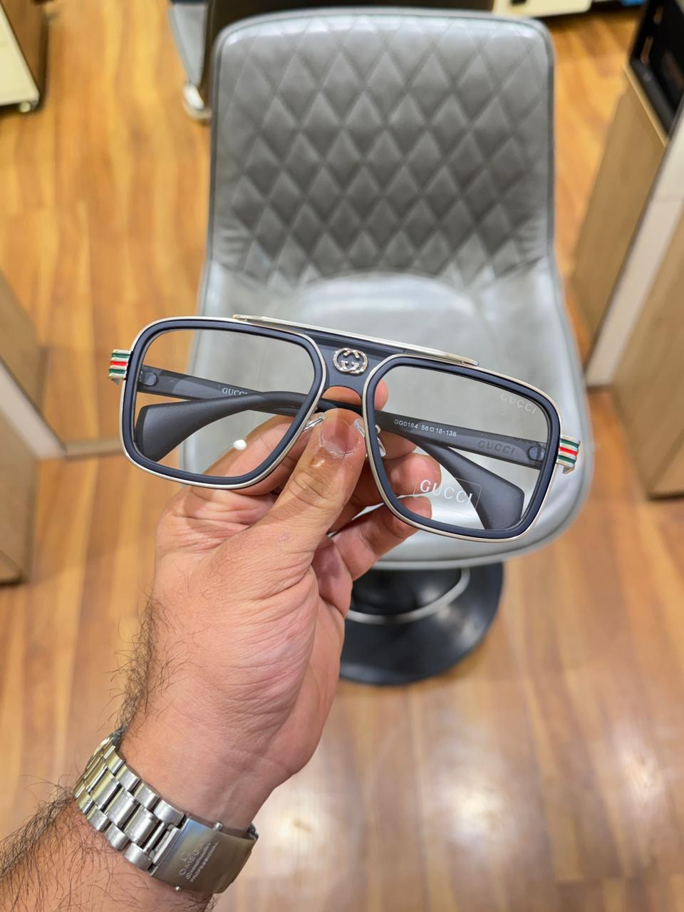 gucci 1295 silver plano