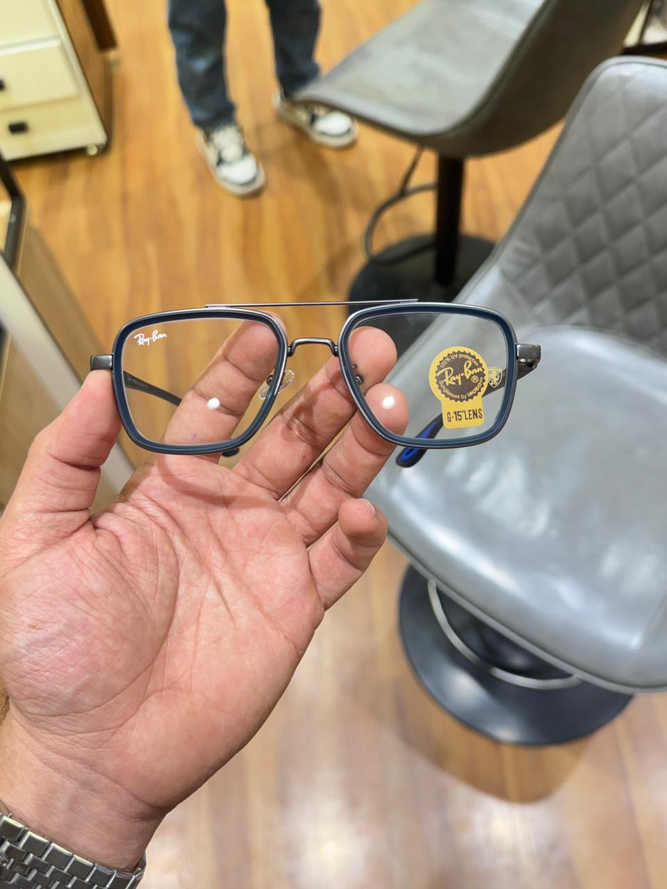 rayban 06 silver blue plano