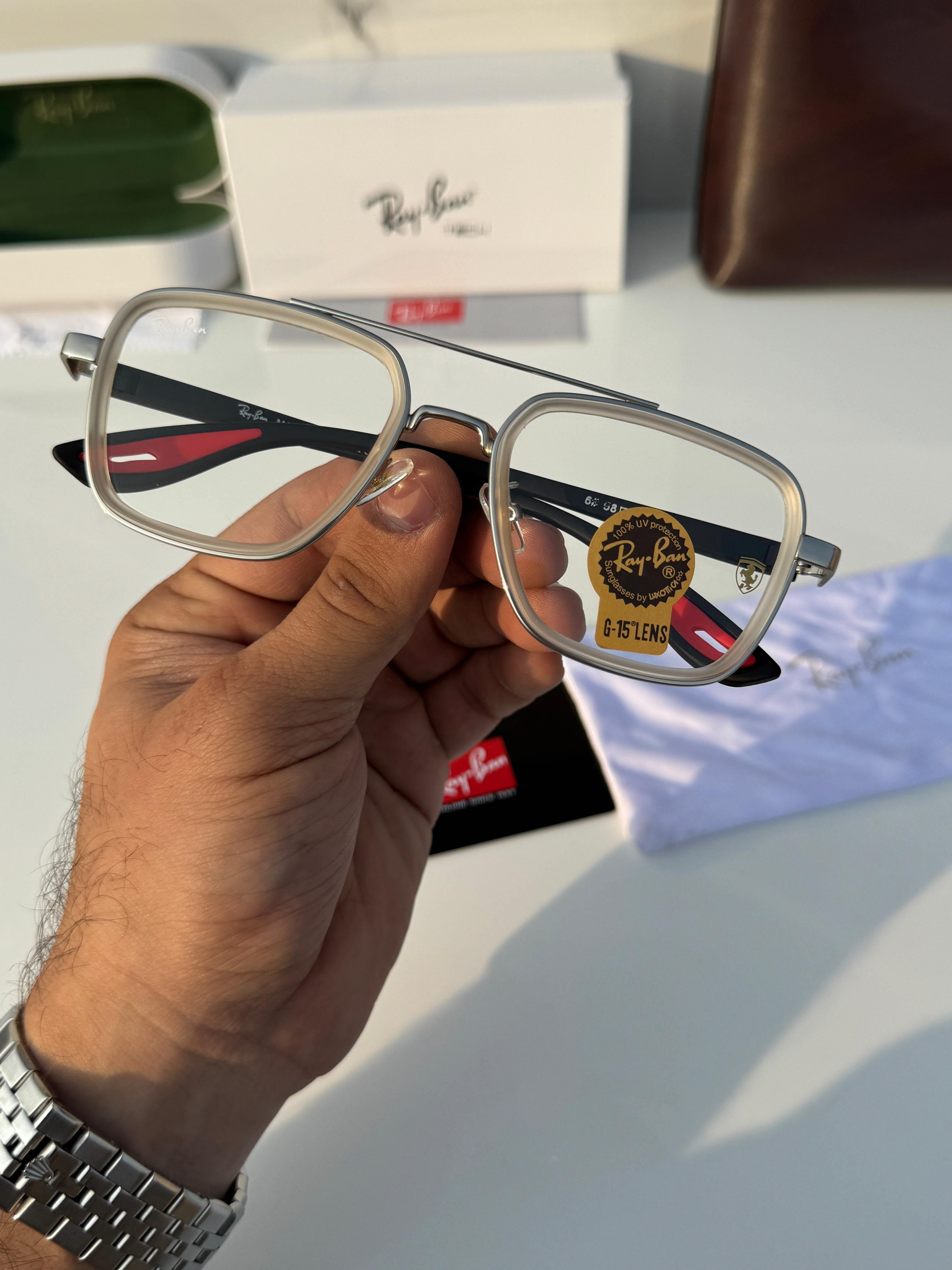 rayban 06 silver white plano