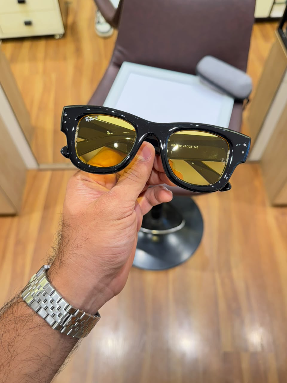 rayban 4940 puffer black yellow candy
