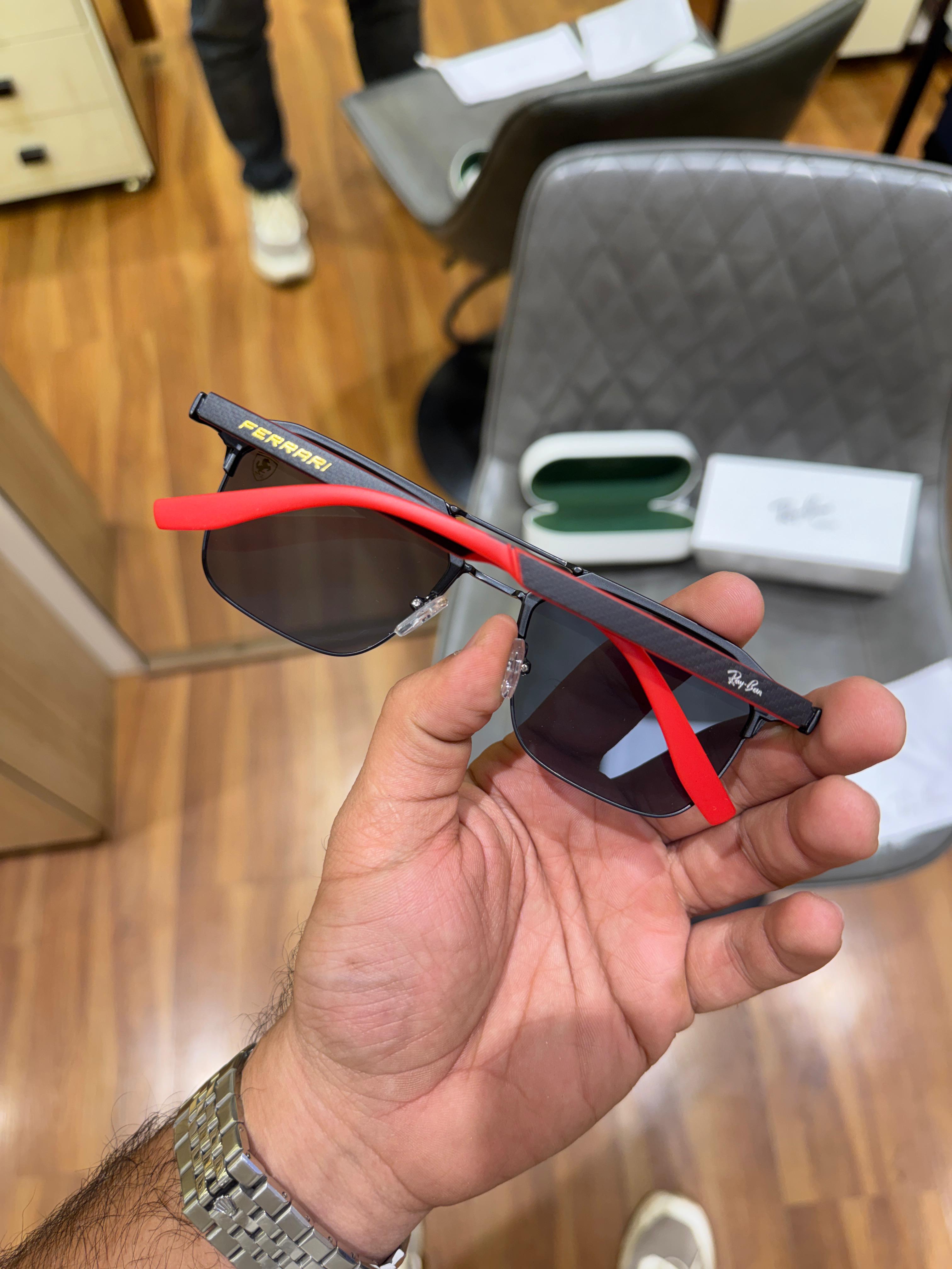 rayban 04 black red