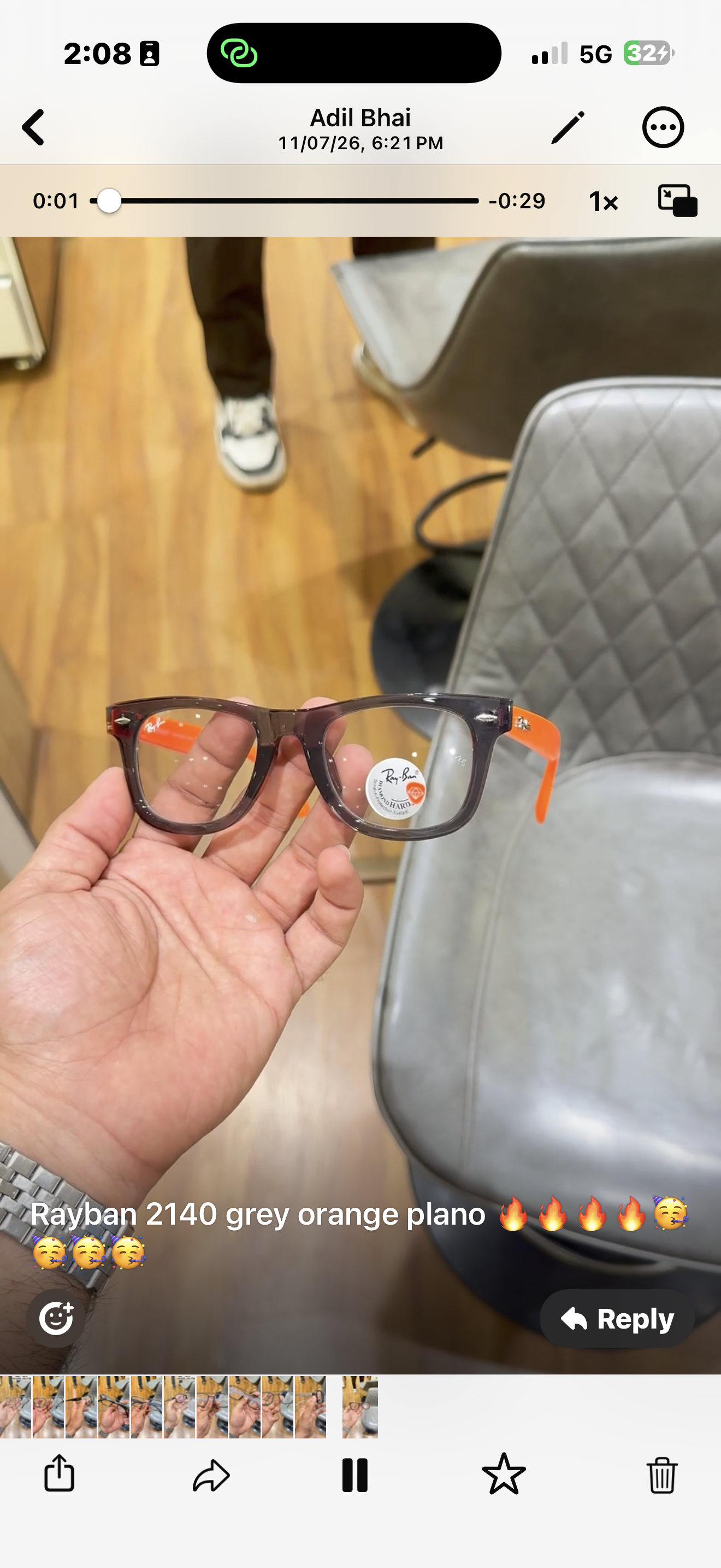 rayban 2140 grey orange plano