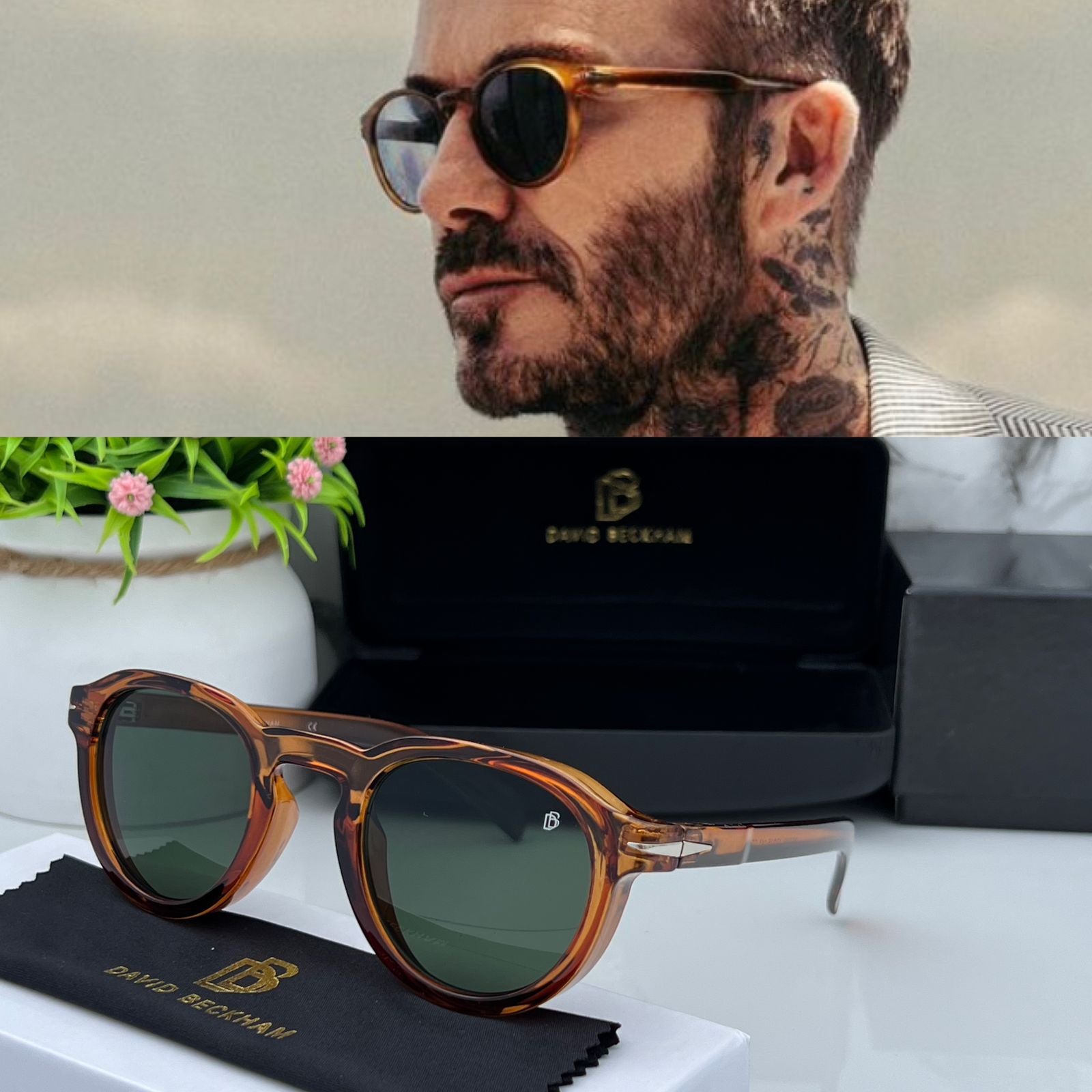 david beckham round brown green