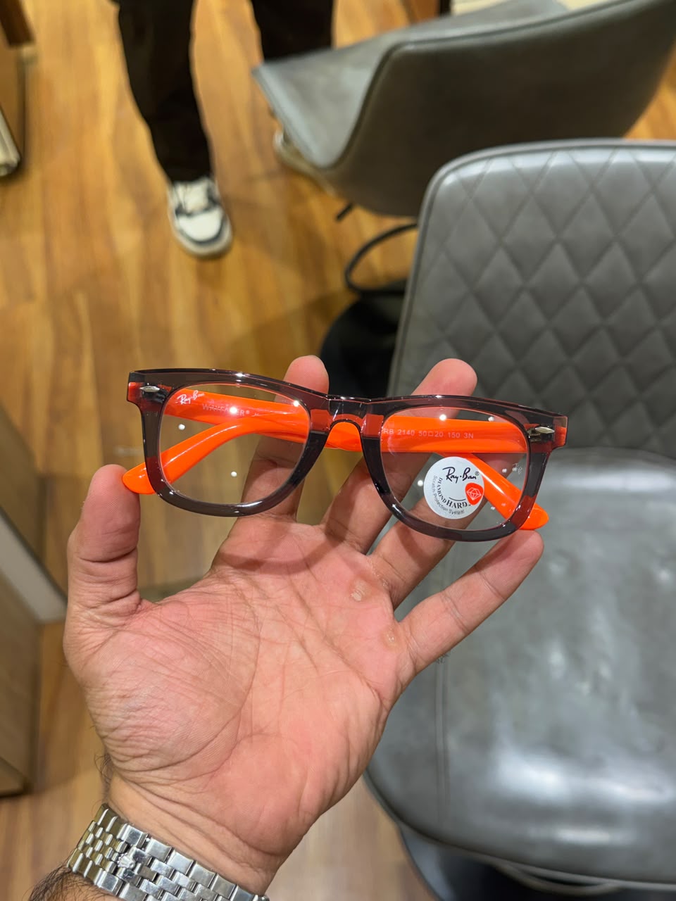 rayban 2140 grey orange plano