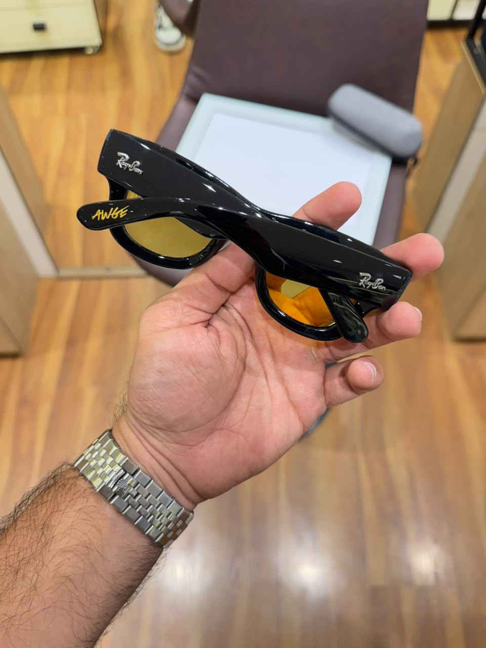 rayban 4940 puffer black yellow candy